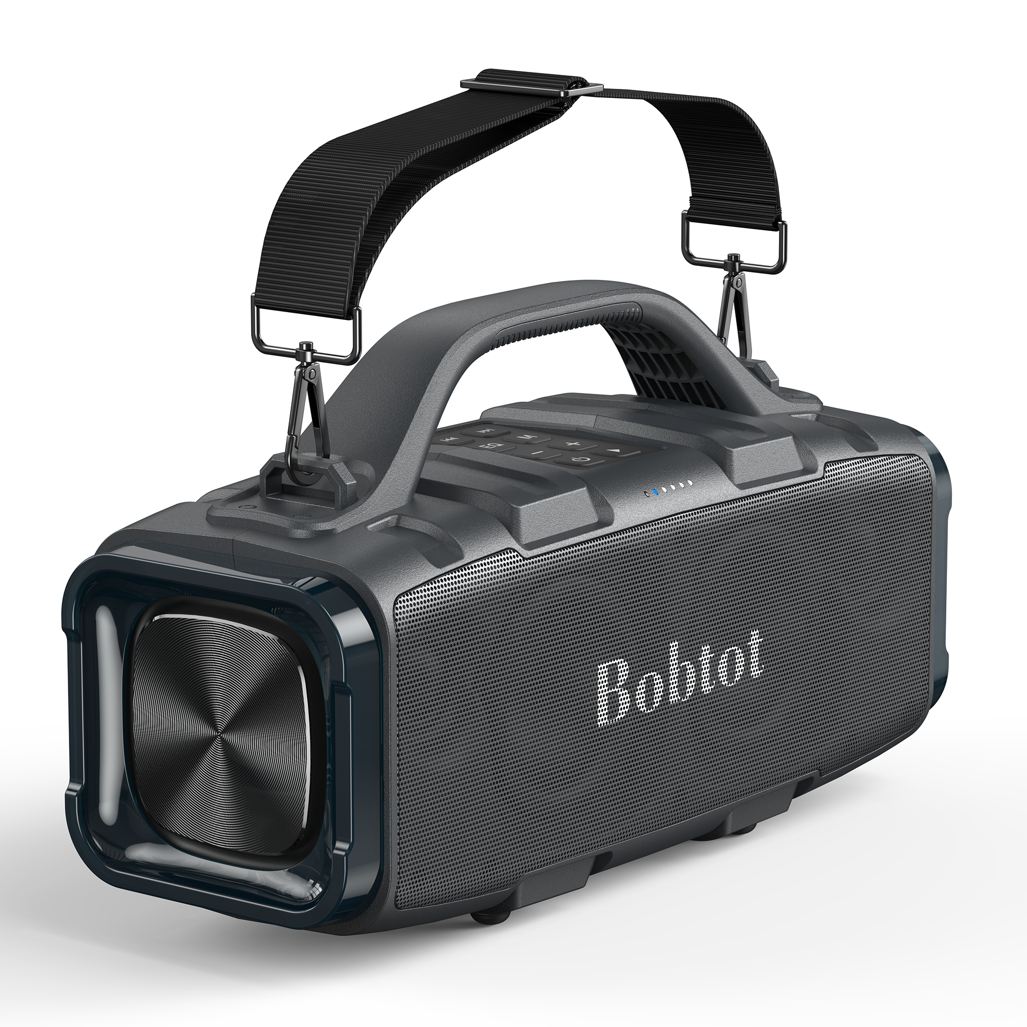 Bobtot Bluetooth Speaker with Deep Bass Basser,60 W Subwoofer,Built-in Mic 25H Playtime,IPX6 Waterproof Portable Wireless Speaker with Handle EQ Suitable for Outdoors, Camping,Beach