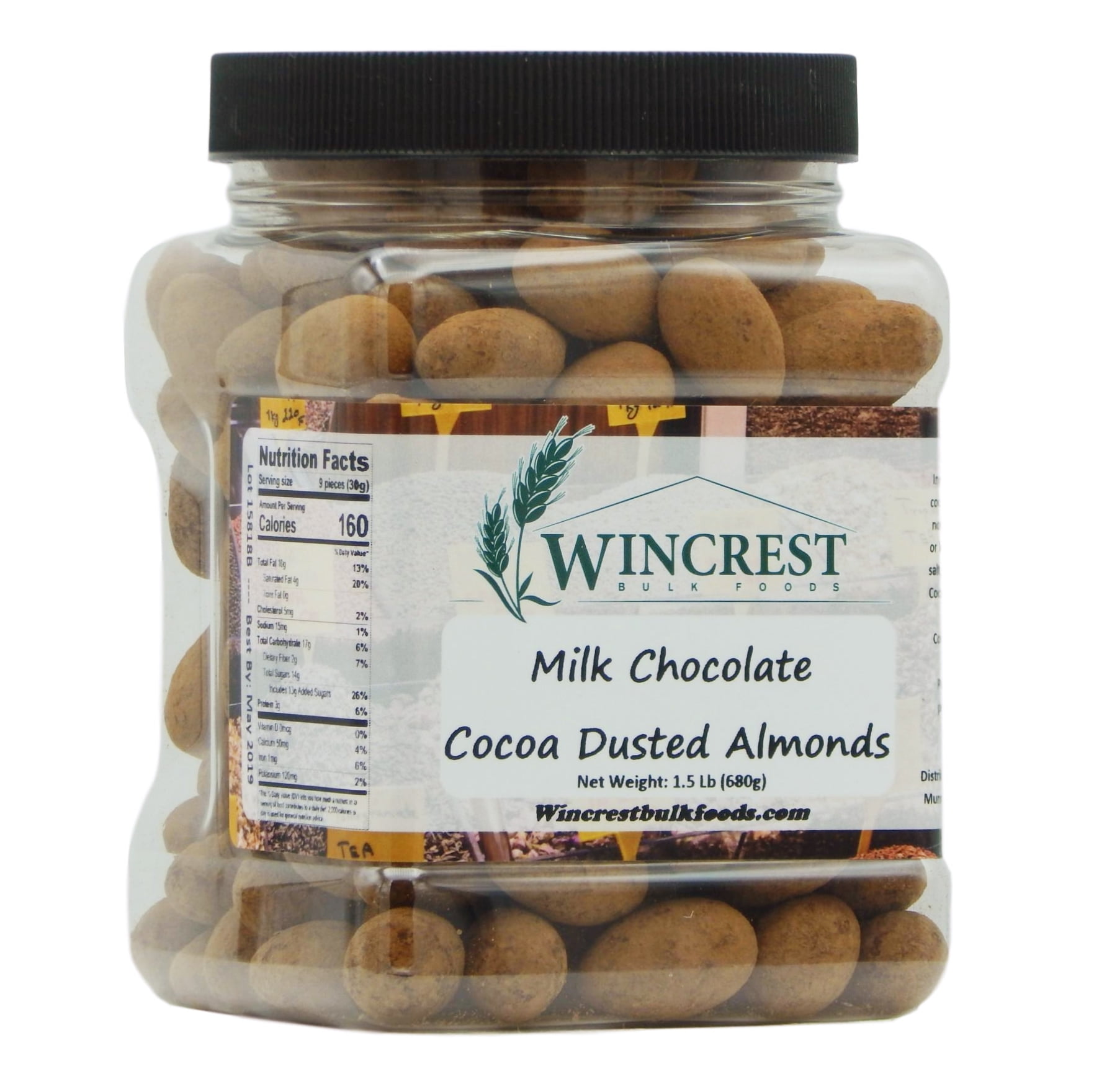 Milk Chocolate Cocoa Dusted Almonds 1.5 Lb Tub
