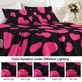 thumbnail image 5 of Flymme Full Sheet Set for Girls Women,4 Piece Rose Red Love Heart Pattern Bedding,Microfiber Soft and Breathable Bed Sheets for Valentines Day Bedroom Romantic Decor, 5 of 8