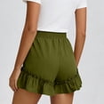 thumbnail image 6 of Aboser Women's Summer Boho Shorts Cute Ruffle Hem Beach Shorts Casual Elastic Waist Short Pants Lightweight Wide Leg Shorts Loose Fits Lounge Shorts with Pockets, 6 of 8