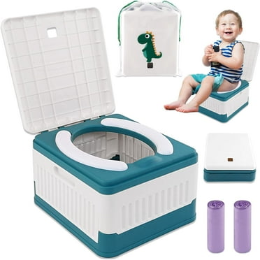 Fabulas Portable Potty for Toddler Travel, Foldable Travel Potty Training Toilet Seat for Kids Boys Girls with 30 Disposable Bags