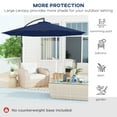 thumbnail image 6 of Outsunny 10' Cantilever Hanging Tilt Offset Patio Umbrella with UV & Water Fighting Material and Cross Base (Weight Not Included), Navy Blue, 6 of 9