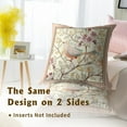 thumbnail image 6 of Vintage Floral Pillow Covers 16x16 Inch Spring Summer Rustic Flower Bird Decorative Throw Pillow Covers Set of 2 Farmhouse Pillowcases Cotton Square Cushion Covers for Couch Bed Sofa Chair, 6 of 6