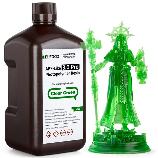 Impresora 3D de resina ELEGOO ABS-Like 3.0 Pro 2000 g, verde transparente