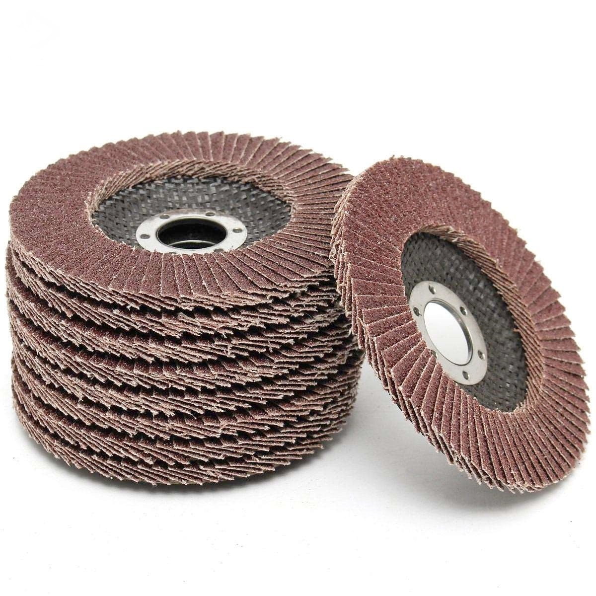 9 Pack 4 1/2" of 120 Grit Flapper Flap Sanding Discs