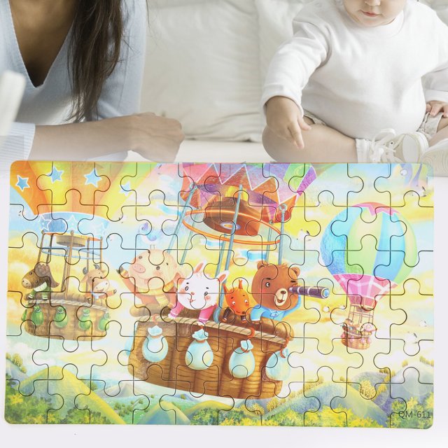 Cergrey Jigsaw Puzzles Gift,60pcs Children Puzzle Exquisite Cartoon Pattern Kid Jigsaw Puzzles Toy Gift with Storage Box,Cartoon Puzzle