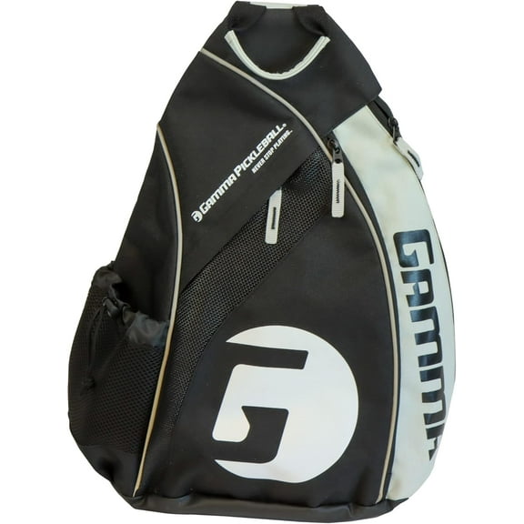 GAMMA Pickleball Sling Bag, Black/Gray, Adjustable Strap