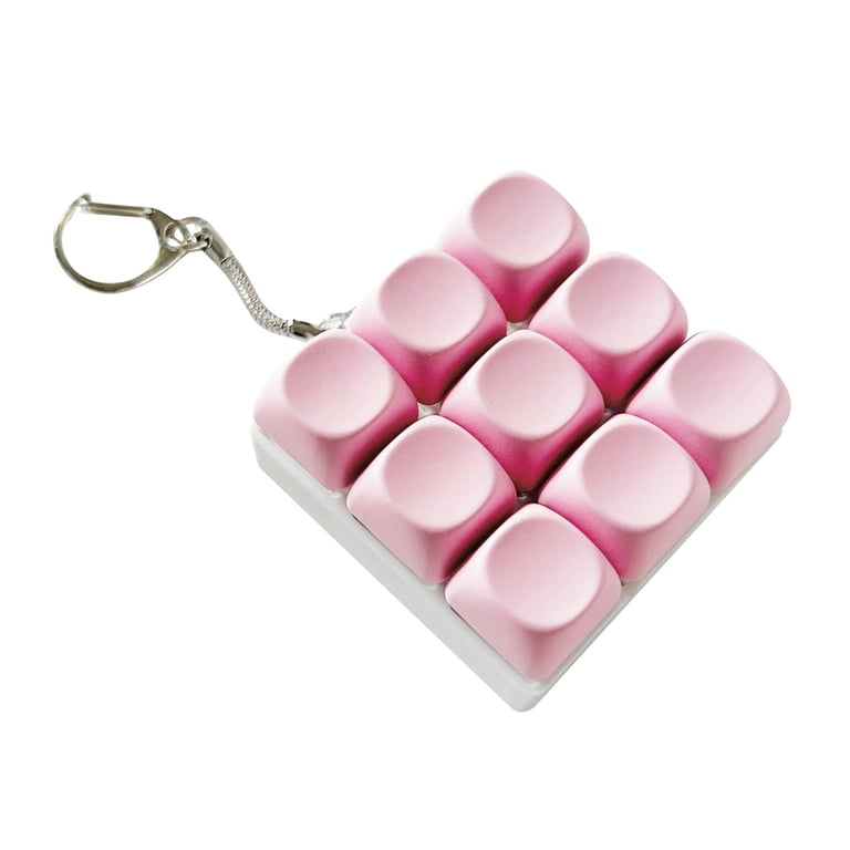 Zxpjkyu 9 Key Keyboard Fidget Clicker Toy Keychain Accessory