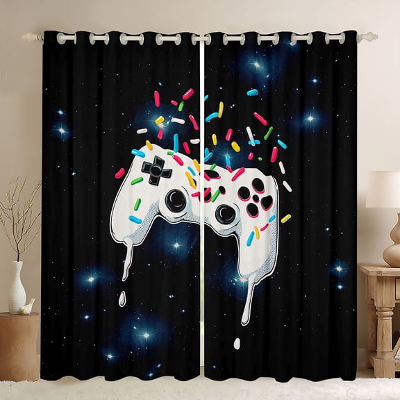 Feelyou Game Console Black Out Curtains, Galaxy Stars Curtains Pack of 2 (42x63 Each)