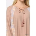 thumbnail image 4 of Solid Crinkle And Print Mix Raglan Sleeve Top With Tassel Tie, 4 of 5