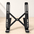 thumbnail image 4 of VerdeVida Portable Laptop Stand, Laptop Holder Computer Stand for Desk, Metal Foldable Laptop Stand with 6 Levels Height Adjustment, Compatible with MacBook, HP, Lenovo, Dell,Black, 4 of 7