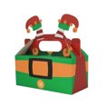thumbnail image 4 of Christmas Treat Boxes 24 Pieces 4 Designs Santa Snowman Elk Cardboard Present Candy Cookie Boxes With Handles, 4 of 9