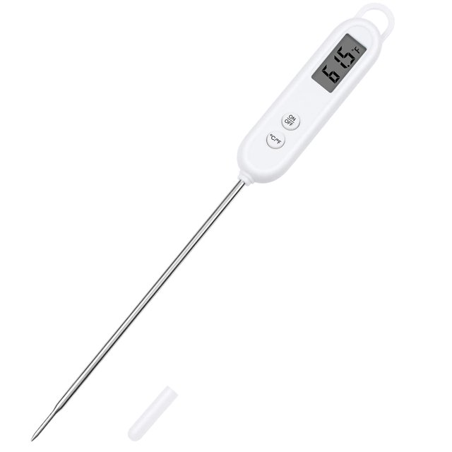 ZHAOCHENG Termómetro de cocina, termómetro de cocina para LCD y lectura instantánea, adecuado para asar/cocinar/freír (batería incluida)