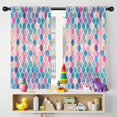 thumbnail image 5 of Blackout Kids Curtains,Multi Color Moroccan Checkered Pattern Childrens Insulated Curtains Set Of 2,Bedroom Essentials,Toddler Room Decor 42"x54", 5 of 5
