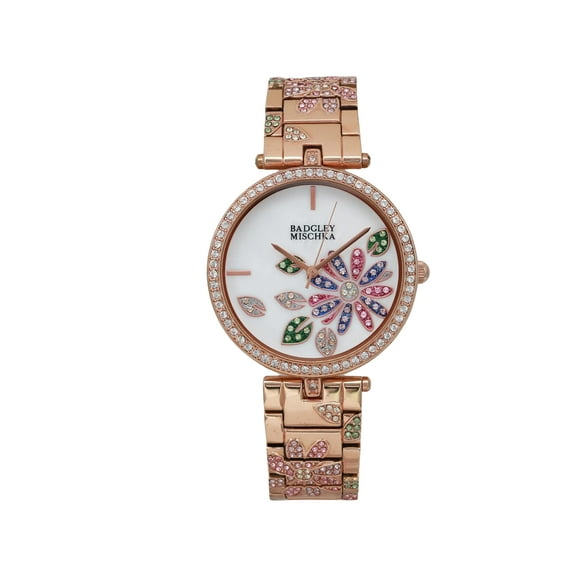 Pre-Owned Badgley Mischka 36mm Steel MOP Ladies Watch BA/1388MPRG (Good)