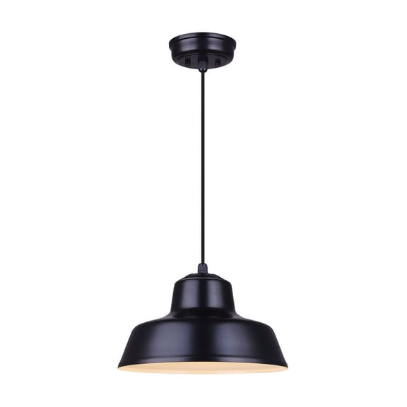 IPL1095A01BK Canarm Inc Levi - 1 Light Pendant-12 Inches Tall and 14.38 Inches Wide-Matte Black Finish
