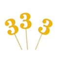 thumbnail image 2 of Darling Souvenir, Number 3 Birthday Cupcake Toppers, Birthday/ Anniversary Party Dessert Decorations - Pack Of 40, 2 of 3