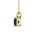 thumbnail image 2 of 1 cctw London Blue Topaz Yellow Gold Plated Pendant with 18" Box Chain (5.5mm, Princess Cut), 2 of 6