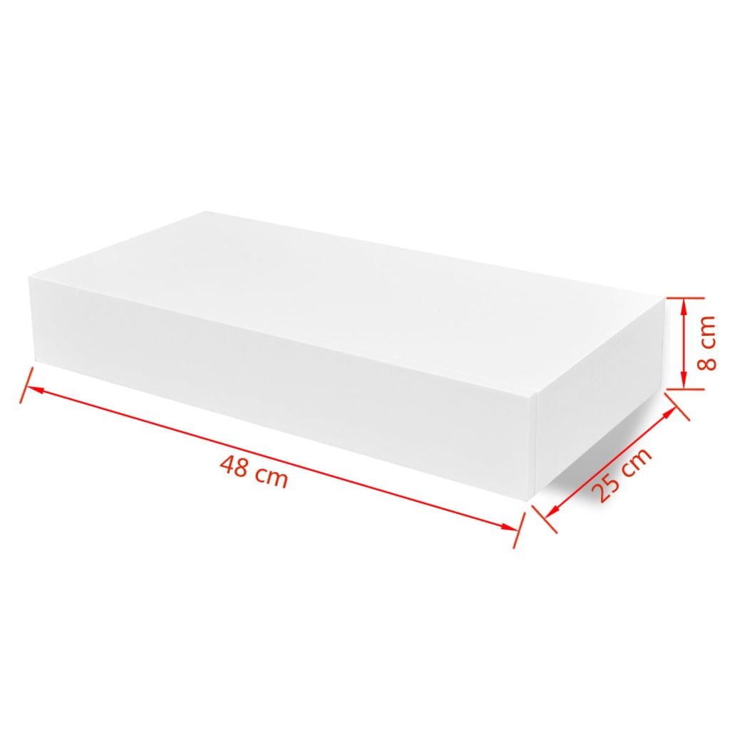 Kepooman 19" Wall Decor Storage Shelf with 1 Drawer for Bedroom, White Kepooman 19" Wall Decor Storage Shelf with 1 Drawer for Bedroom, White
