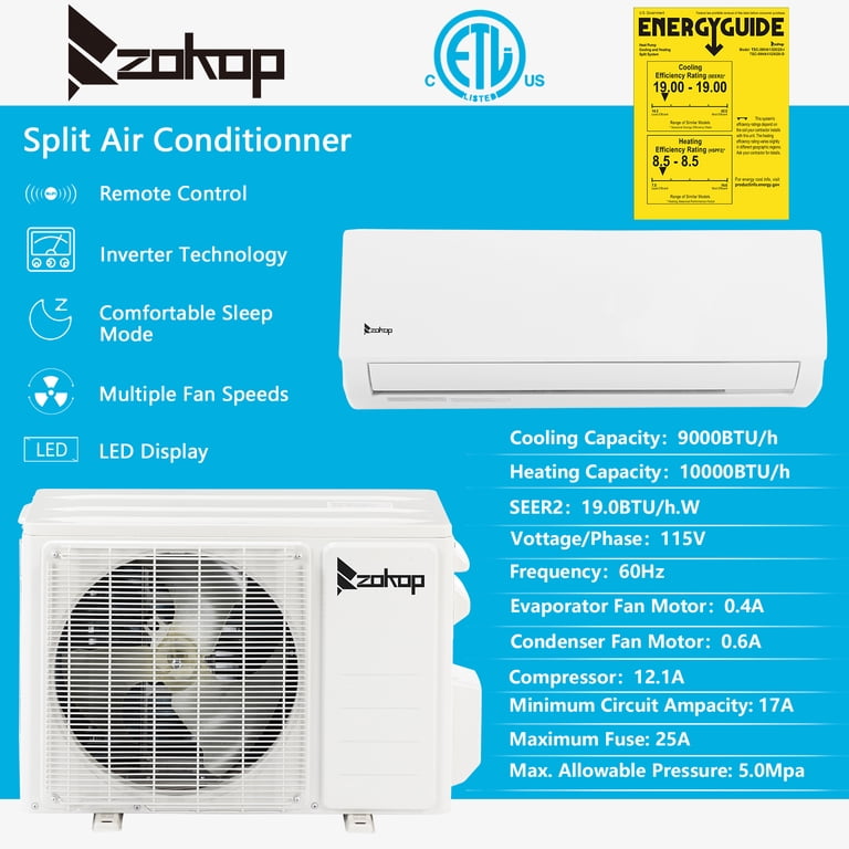 BaytoCare 9000 BTU 19 Seer Mini Split Air Conditioner and Heat Pump -  Walmart.com