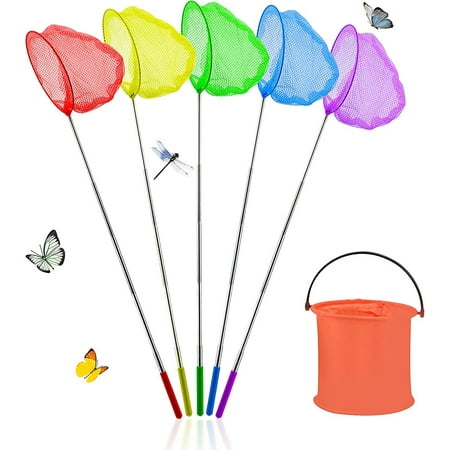 Fishing Nets For Kids And Foldable Bucket Set Colorful Telescopic Butterfly  Net Extendable Fishing Nets For Beach (form 37 To 85cm) Catching Insects C  