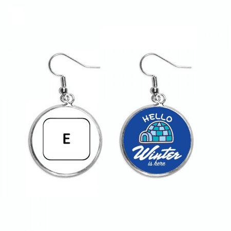 keyboard symbol e art deco fashion dangle drop winter ice earring jewelry