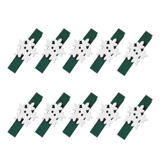 10 Uds. De Clips de para Navidad, adornos navideños DIY, decoración de fiesta de año nuevo, Clip de pared de fotos, decoraciones para Kits de decoración para fiestas Pinza verde+flor blanca Yuarrent HA001767-05