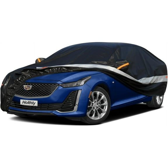 10 Layers Sedan Car Cover Waterproof All Weather for Automobiles,100% Waterproof Outdoor Car Covers Rain Snow UV Dust Protection. Custom Fit for Lexus ES, Cadillac CT5, CTS, Buick LaCrosse,etc