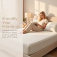 thumbnail image 3 of Unique Bargains Microfiber Bed Sheets Cooling for Comfortable Sleep 59.1"x78.7" White, 3 of 5