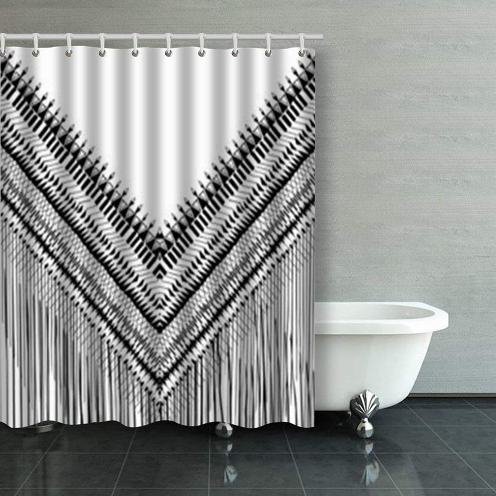 BPBOP Hand Drawn Tribal Triangle Geometric Pattern Boho Texture Shower