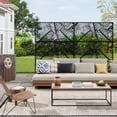 thumbnail image 1 of Metal Privacy Screen – Freestanding for Patio, Garden & Balcony – Galvanized Steel Decorative Fence – Weather-Resistant Room Divider – Easy Install – 47x72", 1 of 7