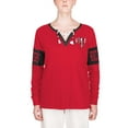 thumbnail image 4 of Women's New Era Red Tampa Bay Buccaneers Lace-Up Notch Neck Long Sleeve T-Shirt, 4 of 5