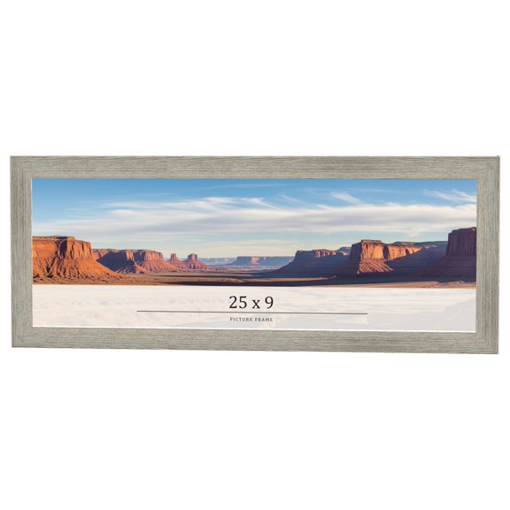 25x9 Frame Grey Real Wood Picture Frame Width 1.5 Inches | Interior Frame Depth 0.5 Inches | Barn