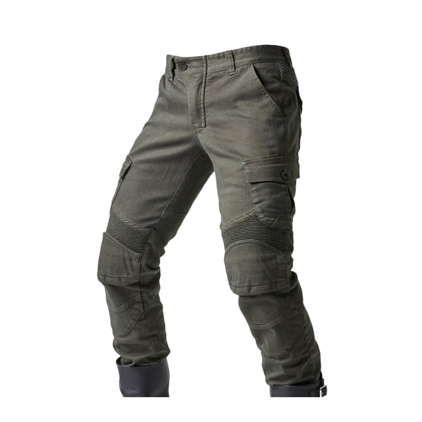 Qarigey Pantalones vaqueros de Moto con estilo, pantalones de montar seguros y cómodos, pantalones vaqueros de montar, pantalones protectores Prendas para la parte inferior del cuerpo JES-26Verde XXXL