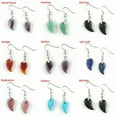 thumbnail image 2 of HOOUN Natural Crystal Angel Wing Gemstone Earrings Quartz Chakra Healing Stone Jewelry-Amethyst, 2 of 2