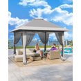 thumbnail image 4 of QinaQin Gazebo plegable de 13 x 13 pies con mosquitero y doble techo, altura ajustable, cubierta impermeable y con protección UV, ideal para patio, jardín, terraza o césped, 4 of 9