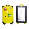 thumbnail image 2 of Travel Tags for Luggage, Soft Rubber Silicone Luggage Tags, Suitcase Identifier Baggage Marker, Cute Luggage Tag with Travel Symbol Designs, Yellow 4X2.5X1 in Size with Black, 2 of 6