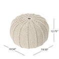 thumbnail image 4 of Noble Corinne Knitted Cotton Pouf, Beige, 4 of 5