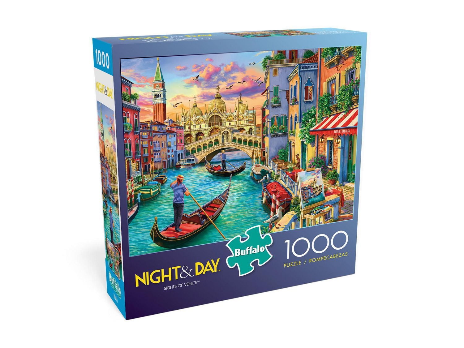 Buffalo Games Night & Day Sights of Venice 1000-Piece Interlocking Jigsaw Puzzle for Adults Ages 14+