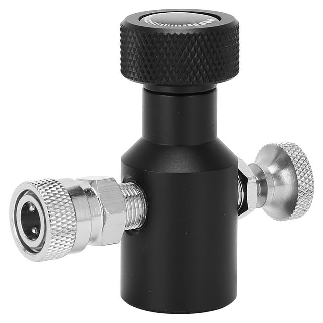 FLAMEEN CO2 Refill Adapter,CO2 Cylinder Fittings,G1/2-14 CO2 Refill Adapter Connector Black Soda ASA Release Valve With 8mm Female Quick Plug