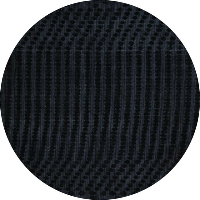 Ahgly Company Machine Washable Indoor Round Abstract Dark Slate Gray Green Area Rugs, 6' Round