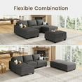 thumbnail image 4 of HONBAY 94” Corduroy Gray Sectional Sofa Bed Convertible Sleeper Sofa with Storage Ottomans for Living Room, 4 of 8