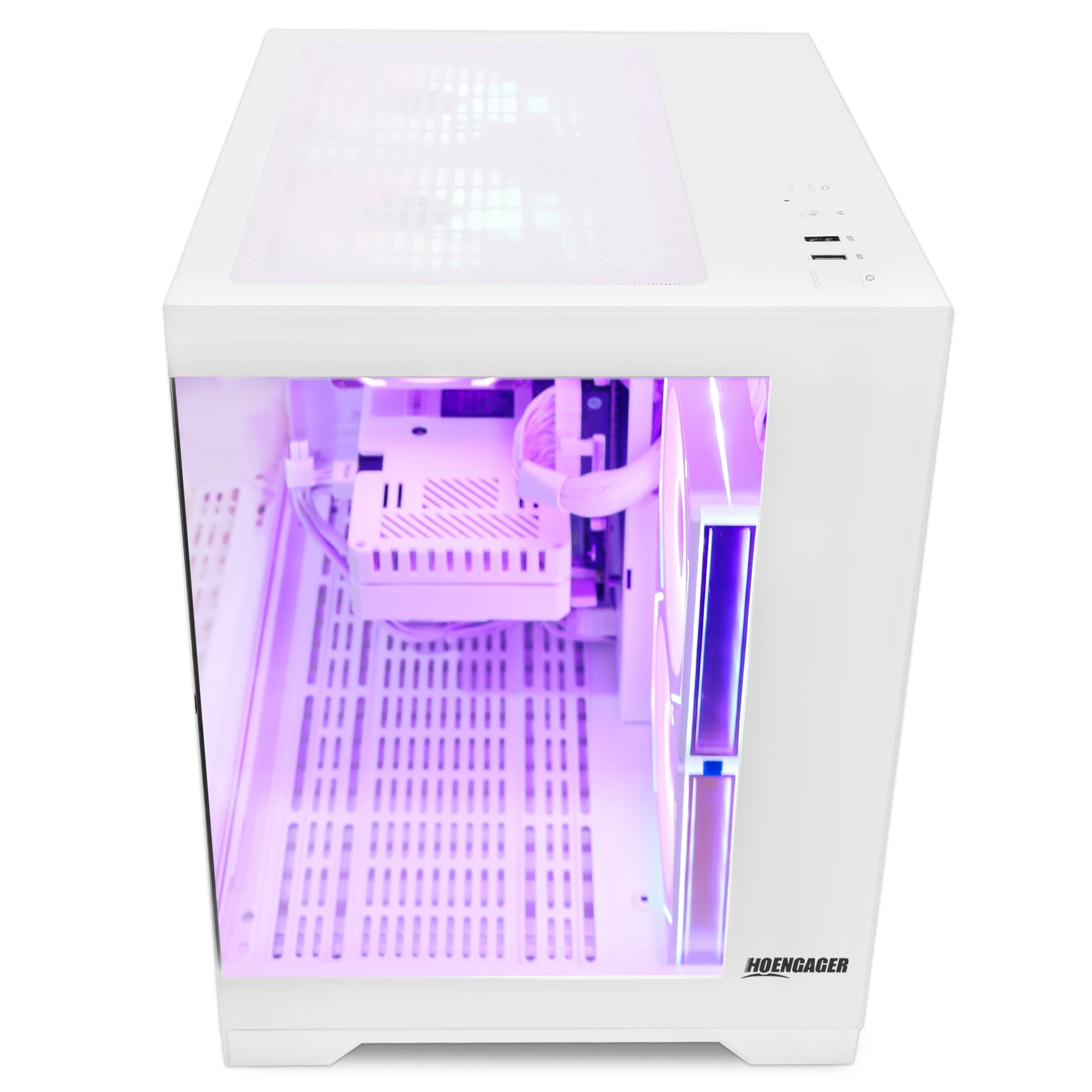 Hoengager King Gaming PC AMD Ryzen 5 5500 6-Core 3.6 GHz,Radeon RX 6500 XT 4GB, 16GB DDR4 ,1TB PCIe SSD ,ARGB Software, Windows 11 Prebuilt PC-White