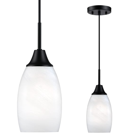 Lámpara colgante Viinew Mini Glass, 1 lámpara, color blanco soplado a mano