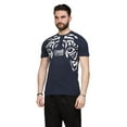 thumbnail image 2 of Cavalli Class Navy Tiger Eyes Print Fashion T-Shirt-XXL for mens, 2 of 5