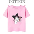 thumbnail image 3 of Camiseta de algodón 100% Kuromi Kawaii Manga Anime japonés Camiseta de verano para niños Ropa para niños Tops Camisetas para niños y niñas Camisetas para bebés Lindas, 3 of 5