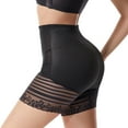 thumbnail image 5 of Defitshape Women's High Waist Trimmer Summer Mesh Breathable Thigh Butt Lifter Tummy Control Lace Hip Enhancer Shapewear Shorts Firm Compression Black Small, 5 of 5
