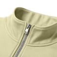 thumbnail image 5 of Mifsaly Mens Full Zip Track Jacket Casual Stand Collar Sweatshirt Lightweight Comfortable Outerwear Coat for Everyday Activewear and Outdoor Workout Beige,XXL, 5 of 6