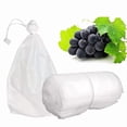 thumbnail image 6 of 50Pcs 24x38cm Fruit Netting Bags, White Protective Mesh Bags with Drawstring for Blueberry Tomato Grape Dragon Fruit, Garden Cover, 6 of 8