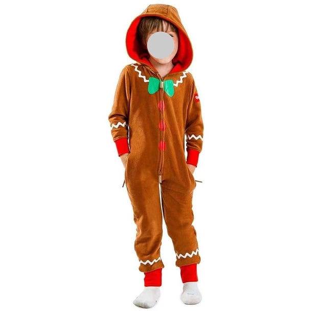 Disfraz de pan de jengibre navideño, traje con capucha, traje decorativo para cosplay para carnaval , Niños Y 160